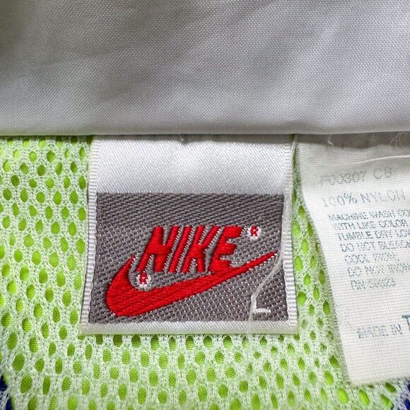 VTG Nike Jacket Mens Large Blue White Windbreaker White Tag 90s Y2K Streetwear - Picture 9 of 13